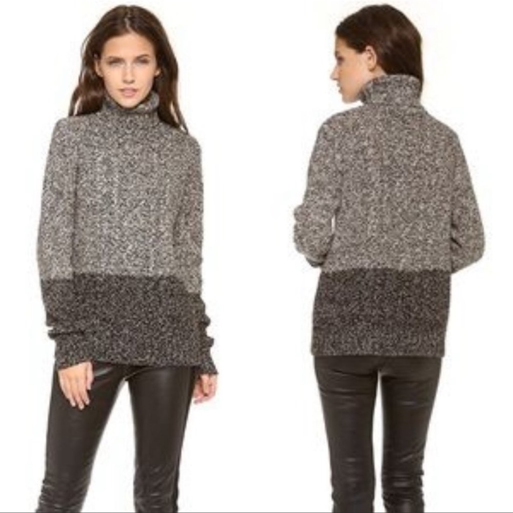 Vince turtleneck sweater chunky cable knit yak